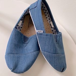 90’s Blue jean flats with leather insole  7